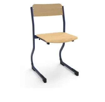 Chaise scolaire à appui sur table piétement noir