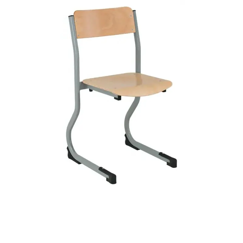 Chaise d'école avec piètement gris