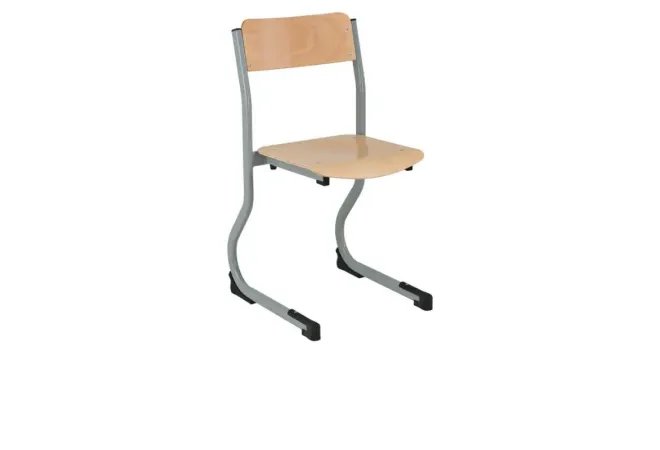 Chaise d'école avec piètement gris