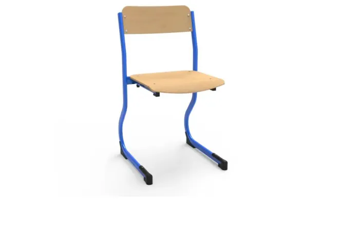 Chaise écolier piétement luge bleu