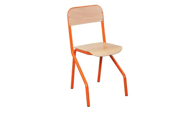 Chaise 4 pied pour école piétement orange