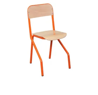Chaise 4 pied pour école piétement orange