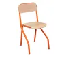 Chaise 4 pied pour école piétement orange
