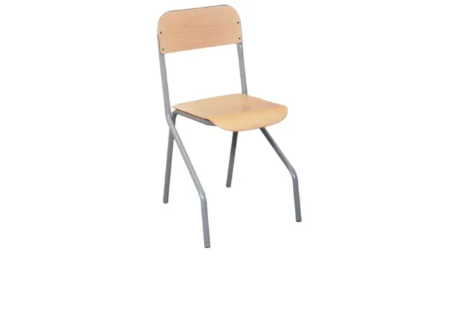 Chaise d'écolier 4 pieds gris