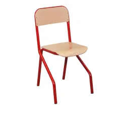 Chaise pour école avec piétement rouge