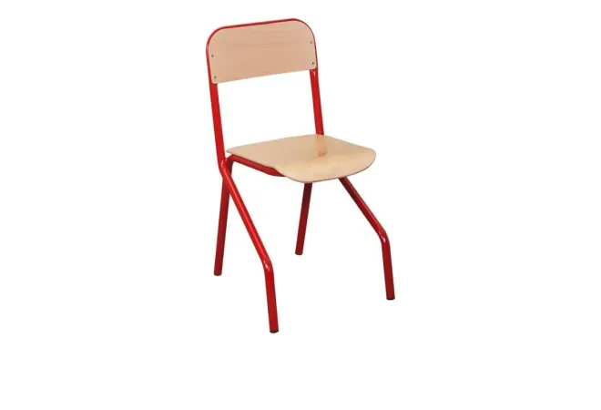 Chaise pour école avec piétement rouge