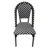 Chaise de terrasse professionnelle imitation bambou, chevrons noirs et blancs Chaise de terrasse professionnelle imitation bambou, chevrons noirs et blancs