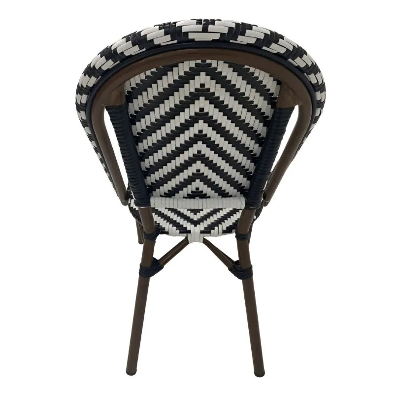 Chaise CHR extérieur imitation bambou et rotin synthétique, vue dos Chaise CHR extérieur imitation bambou et rotin synthétique, vue dos