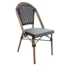 Chaise de café extérieure coloris noir et blanc Chaise de café extérieure coloris noir et blanc