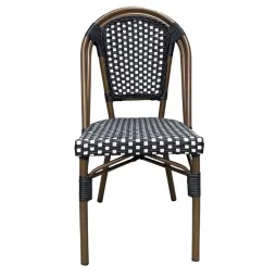 Chaise pour terrasse CHR imitation bambou noir et blanc Chaise pour terrasse CHR imitation bambou noir et blanc