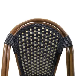 Chaise style bistro en rotin synthétique noir et or Chaise style bistro en rotin synthétique noir et or