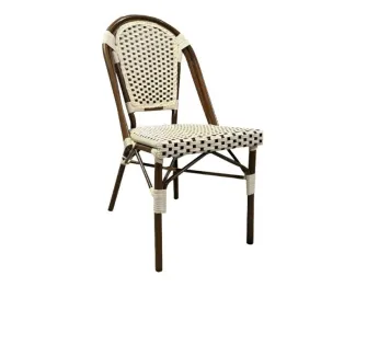Chaise bistro empilable coloris crème et marron