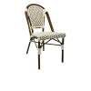 Chaise bistro empilable coloris crème et marron Chaise bistro empilable coloris crème et marron