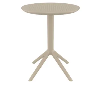 Table CHR ronde coloris taupe