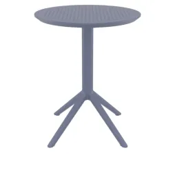 Table terrasse CHR ronde de 60 cm en résine gris foncé Table terrasse CHR ronde de 60 cm en résine gris foncé