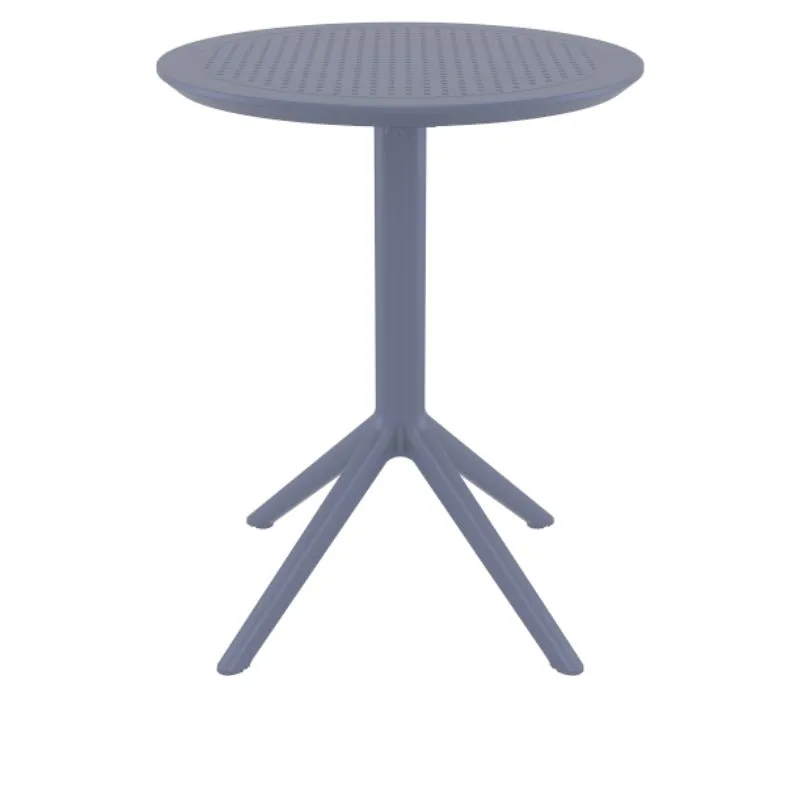 Table terrasse CHR ronde de 60 cm en résine gris foncé Table terrasse CHR ronde de 60 cm en résine gris foncé