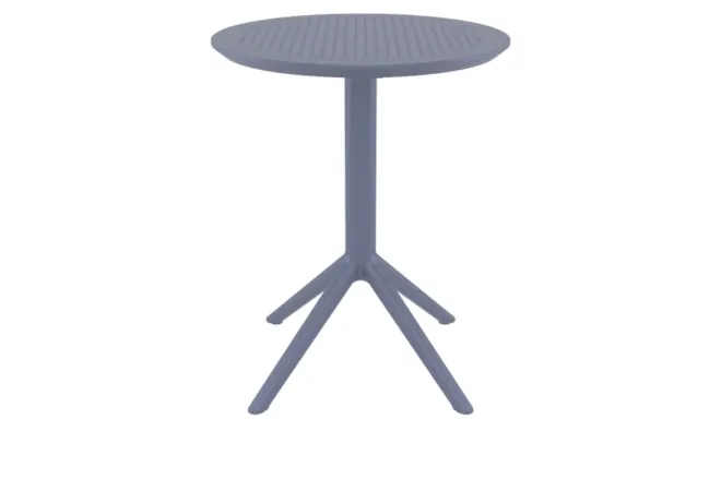 Table terrasse CHR ronde de 60 cm en résine gris foncé Table terrasse CHR ronde de 60 cm en résine gris foncé