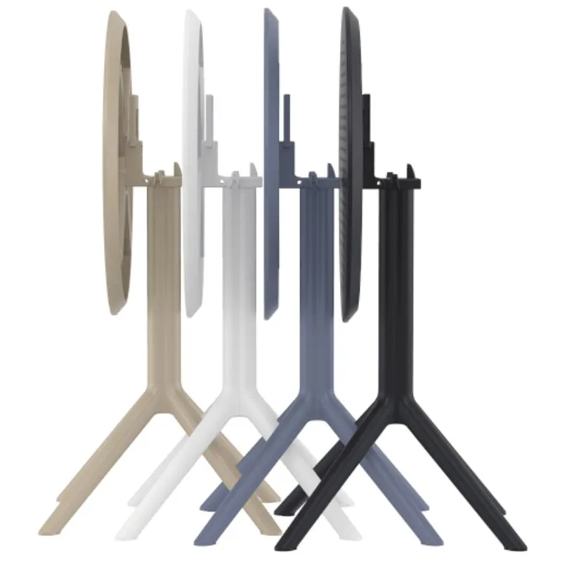 Tables rondes de terrasse pliées divers coloris Tables rondes de terrasse pliées divers coloris