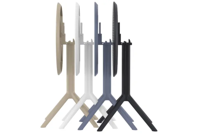 Tables rondes de terrasse pliées divers coloris Tables rondes de terrasse pliées divers coloris