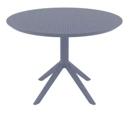 Table de terrasse ronde en résine gris foncé Table de terrasse ronde en résine gris foncé