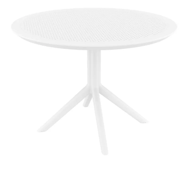 Table ronde pour terrasse CHR 105 cm résine blanche Table ronde pour terrasse CHR 105 cm résine blanche