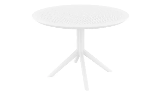 Table ronde pour terrasse CHR 105 cm résine blanche Table ronde pour terrasse CHR 105 cm résine blanche
