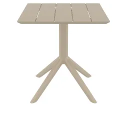 Table de restaurant extérieure en résine taupe Table de restaurant extérieure en résine taupe