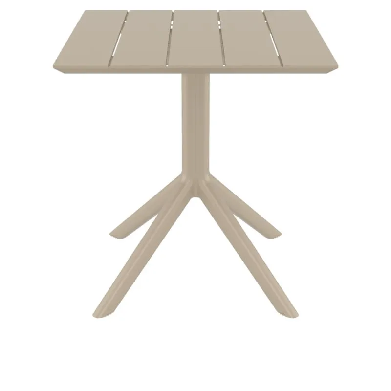 Table de restaurant extérieure en résine taupe Table de restaurant extérieure en résine taupe