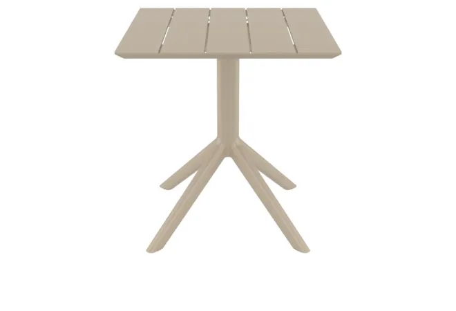 Table de restaurant extérieure en résine taupe Table de restaurant extérieure en résine taupe