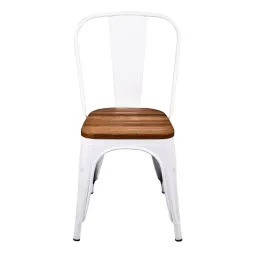 Chaise de café/restaurant blanche et bois clair Chaise de café/restaurant blanche et bois clair