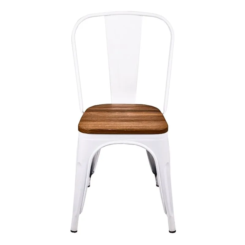 Chaise de café/restaurant blanche et bois clair Chaise de café/restaurant blanche et bois clair