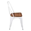 Chaise intérieur CHR structure métal blanc et assise bois clair Chaise intérieur CHR structure métal blanc et assise bois clair