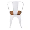 Chaise de café et restaurant métallique blanche/bois clair Chaise de café et restaurant métallique blanche/bois clair
