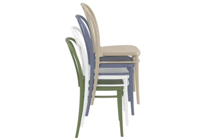 Chaises empilées pour professionnels, diverses couleurs Chaises empilées pour professionnels, diverses couleurs