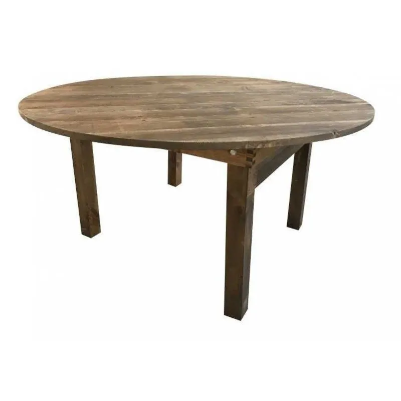 Table ronde pliante en bois de pin verni Table ronde pliante en bois de pin verni