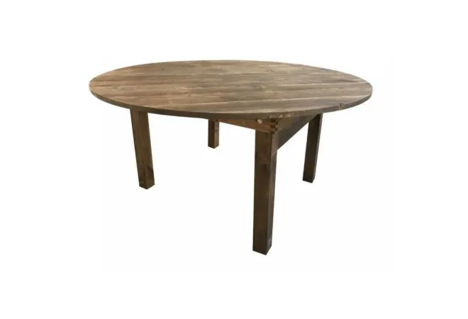 Table ronde pliante en bois de pin verni Table ronde pliante en bois de pin verni