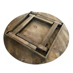 Table en bois ronde pliée et compacte Table en bois ronde pliée et compacte