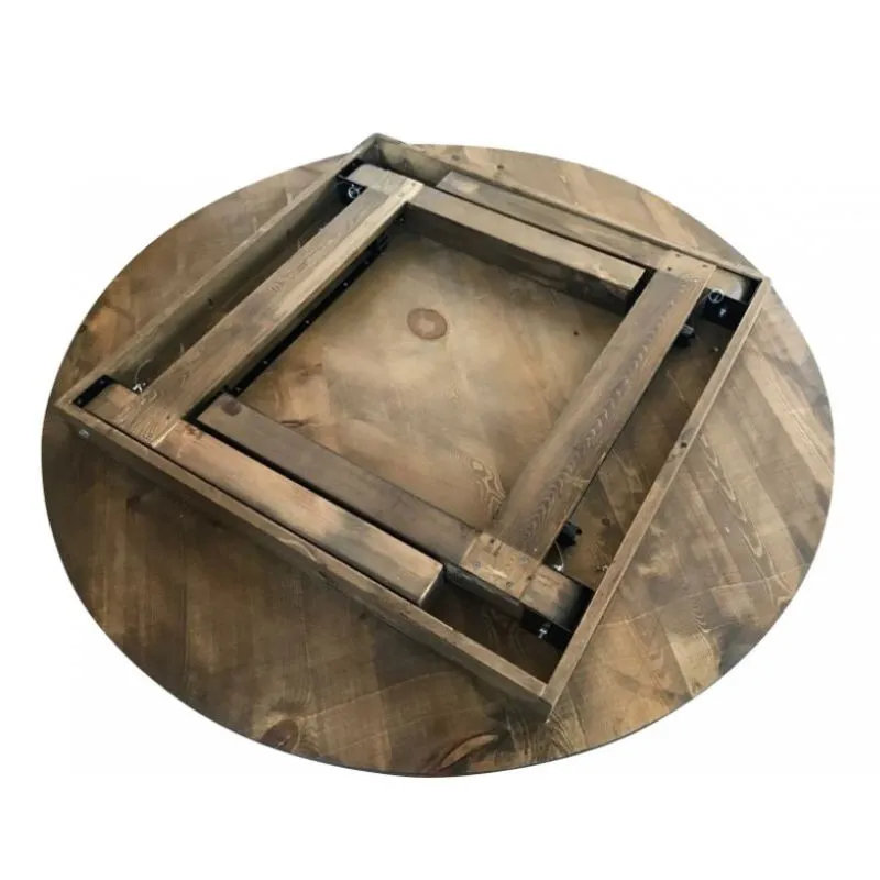 Table en bois ronde pliée et compacte Table en bois ronde pliée et compacte