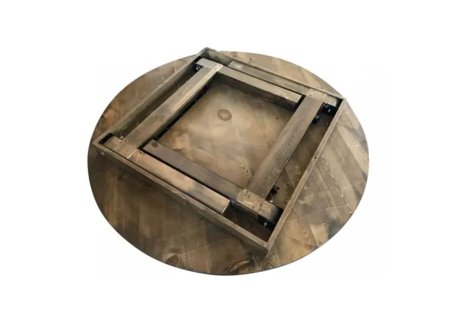 Table en bois ronde pliée et compacte Table en bois ronde pliée et compacte