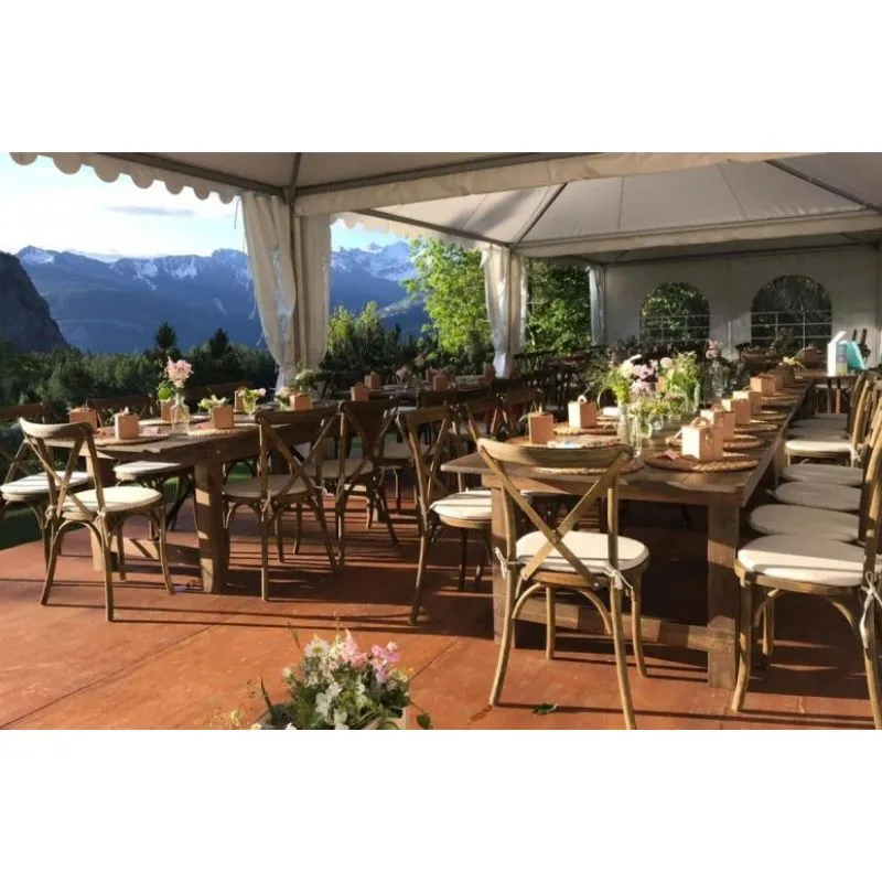 Tables pour professionnels CHR pliantes rectangulaires en bois rustique Tables pour professionnels CHR pliantes rectangulaires en bois rustique