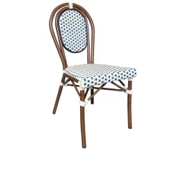 Chaise CHR extérieur empilable crème et bleu Chaise CHR extérieur empilable crème et bleu