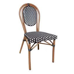 Chaises en alu effet bambou coloris noir et blanc Chaises en alu effet bambou coloris noir et blanc