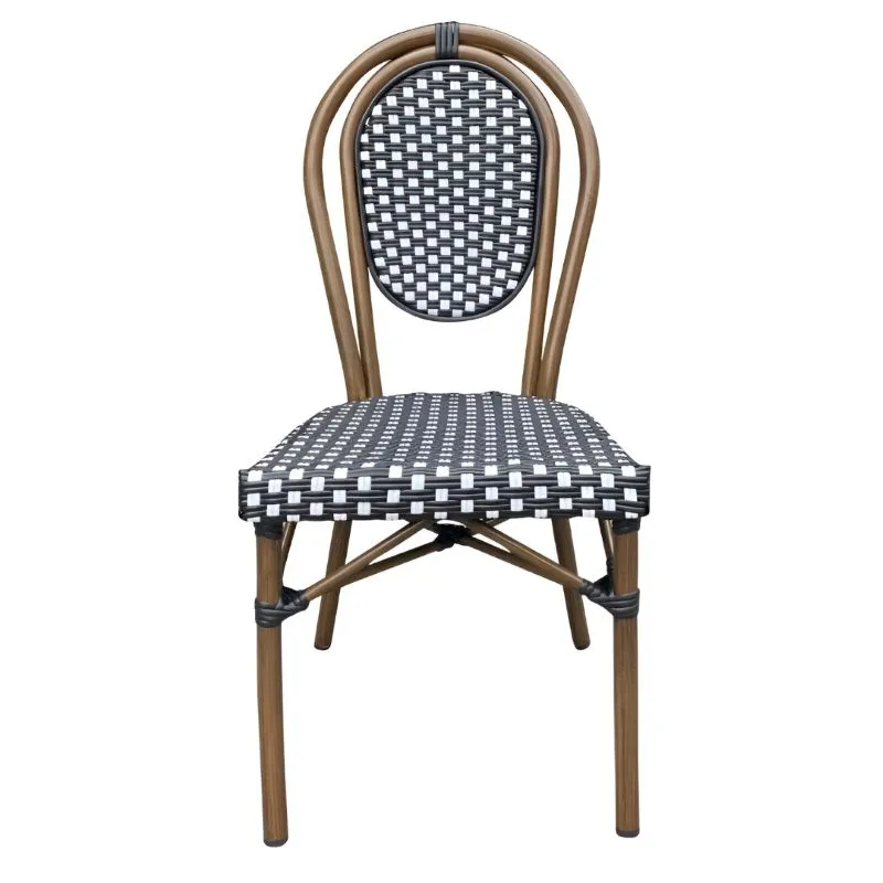 Chaise de terrasse CHR noire et blanche Chaise de terrasse CHR noire et blanche