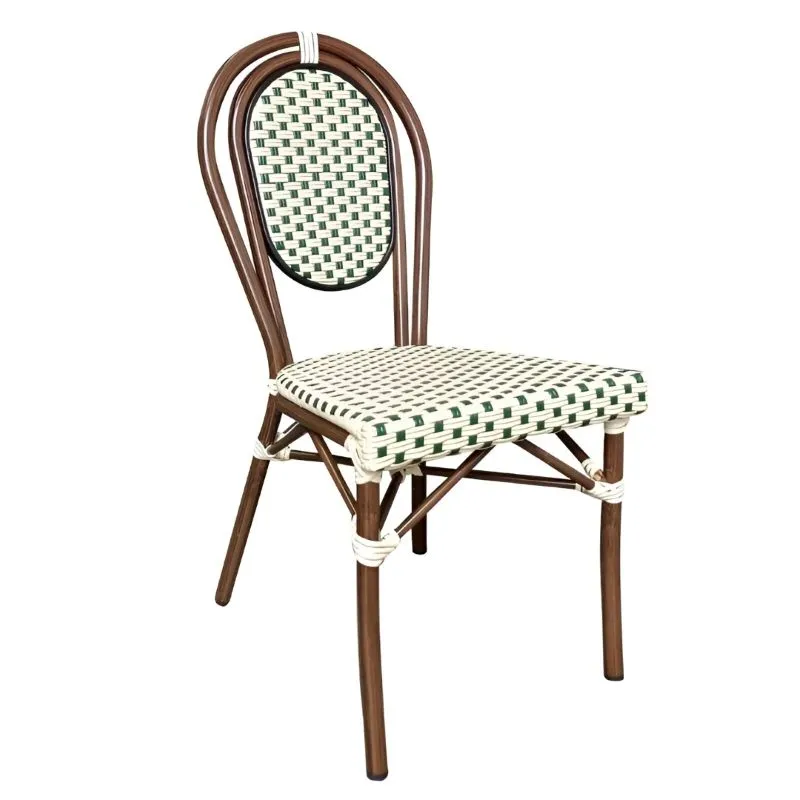 Chaise empilable coloris crème et vert Chaise empilable coloris crème et vert