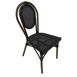 Chaise de jardin café aluminium effet bambou Chaise de jardin café aluminium effet bambou