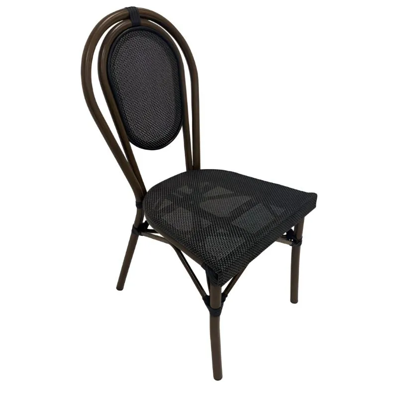 Chaise de jardin café aluminium effet bambou Chaise de jardin café aluminium effet bambou