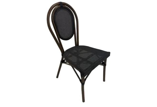 Chaise de jardin café aluminium effet bambou Chaise de jardin café aluminium effet bambou