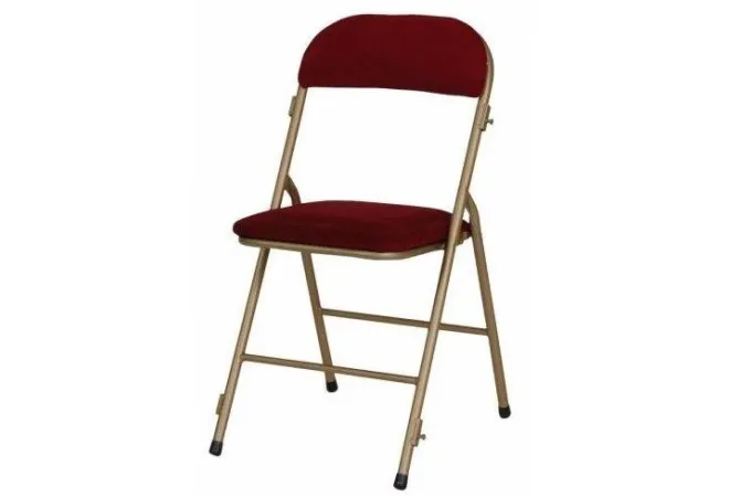 Chaise pliante en velours classée au feu M2 avec système d'accroche