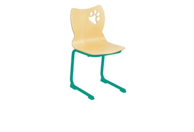 Chaise d'école maternelle piétement luge vert Chaise d'école maternelle piétement luge vert
