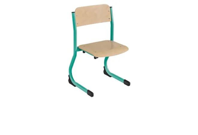 Chaise pour maternelle avec piéement vert d'eau Chaise pour maternelle avec piéement vert d'eau